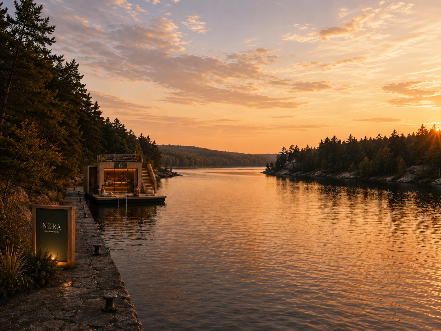 Le spa flottant NORA, destination signature au bord de l’eau